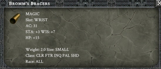 BROMM'S BRACERS item card